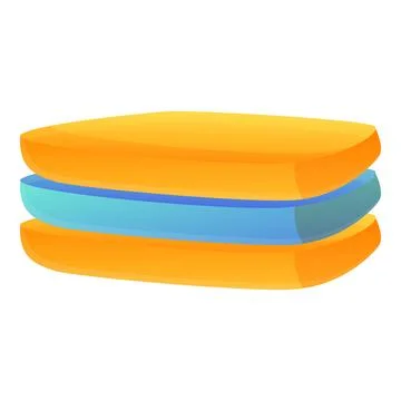 Dressing room towel stack icon, cartoon style Stock Illustration