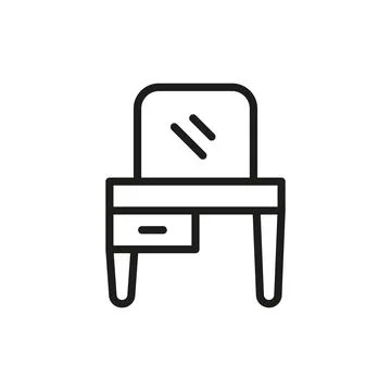 Dressing Table bedroom icon vector basic design Illustrazione stock