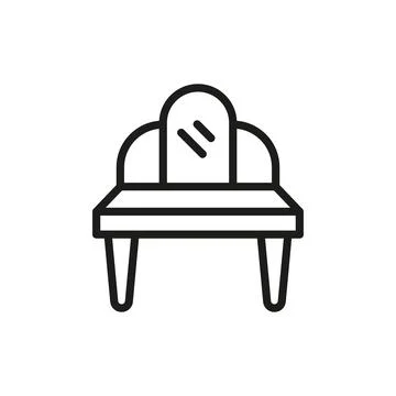 Dressing Table bedroom icon vector basic design Illustrazione stock