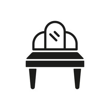 Dressing Table bedroom icon vector basic design Illustrazione stock