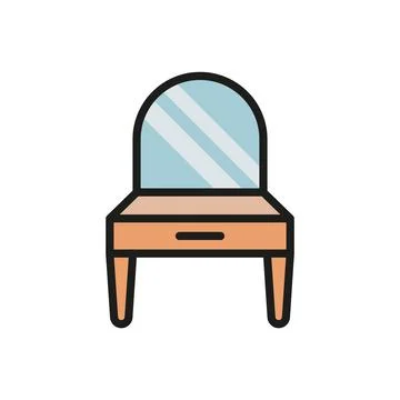 Dressing Table bedroom icon vector basic design Illustrazione stock