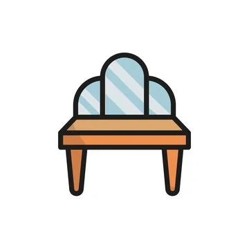 Dressing Table bedroom icon vector basic design Illustrazione stock