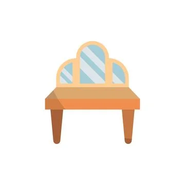 Dressing Table bedroom icon vector basic design Illustrazione stock