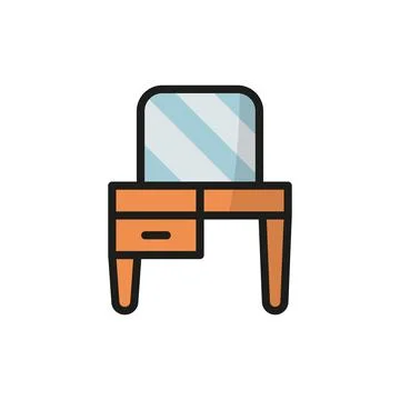 Dressing Table bedroom icon vector basic design Illustrazione stock
