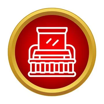 Dressing table furniture simple flat icon design Stock Illustration