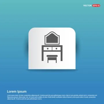 Dressing Table Icon - Blue Sticker button イラスト素材