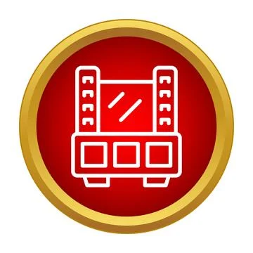 Dressing table icon with mirror and lights Stock Illustration