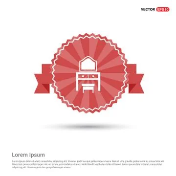 Dressing Table Icon - Red Ribbon banner Illustration