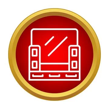 Dressing table icon showing makeup vanity furniture Stock Illustration