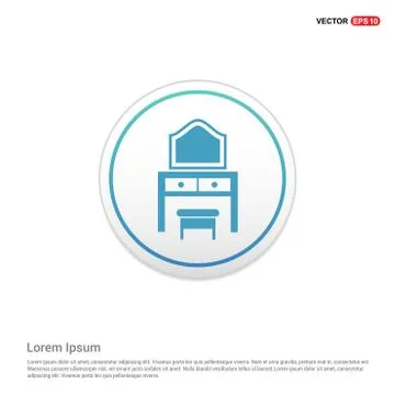 Dressing Table Icon - white circle button イラスト素材