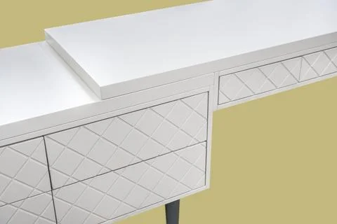 Dressing table with milled facades in form of diamonds Stock Photos