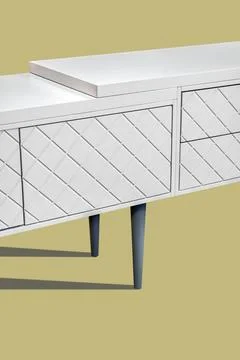 Dressing table with milled facades in form of diamonds 写真素材