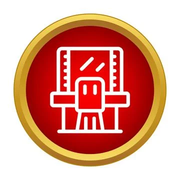 Dressing table with mirror and chair icon Stock Illustration