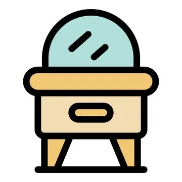 Dressing table with mirror and drawer enhancing room decor Stock Illustration