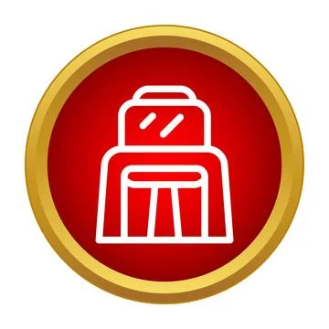 Dressing table with mirror and stool icon Stock Illustration