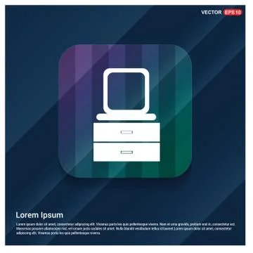 Dressing Table with Mirror Icon Stock Illustration