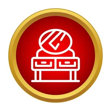 Dressing table with mirror outline icon concept Stock Illustration
