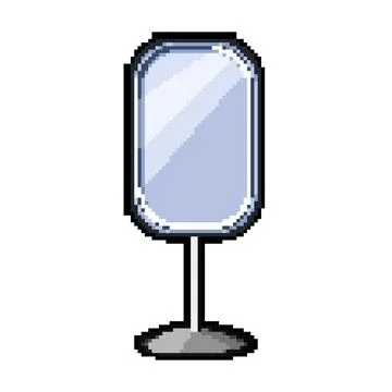 Dressing table mirror pixel art vector illustration Stock Illustration