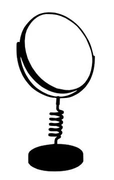 Dressing table mirror silhouette isolation Stock Illustration