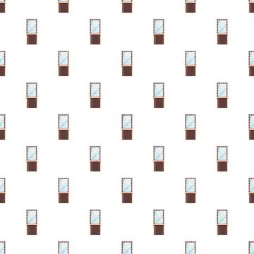 Dressing table mirrors seamless pattern cosmetic background Stock Illustration