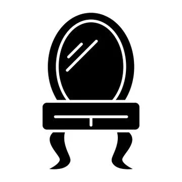 Dressing table solid icon. Dresser vector illustration isolated on white. Vanity Stock Illustration