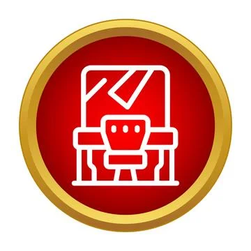 Dressing table station icon with mirror and chair Stock-Illustration