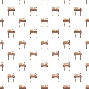 Dressing table vanity mirror seamless pattern background イラスト素材