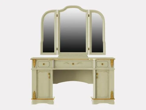 Dressing table on a white background 3d rendering Stock Illustration