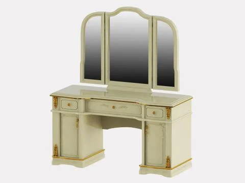 Dressing table on a white background 3d rendering Stock Illustration