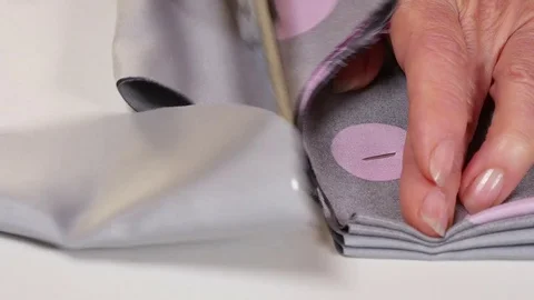 Dressmaker Cutting Clothes with Scissors Closeup Stock Footage 80558166