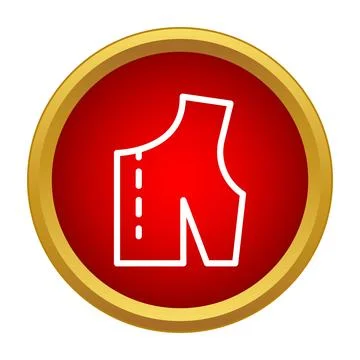 Dressmaking pattern outline on red background icon Stock Illustration