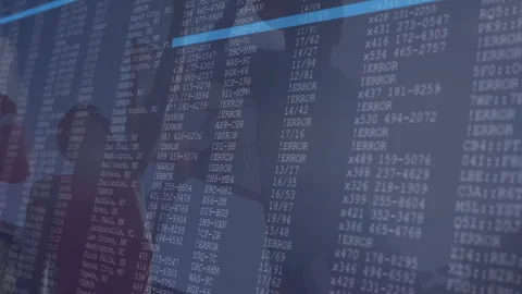 Dribbler approaching hoop causing overlay error log with blue bars analyzing for Stock Footage 311883800