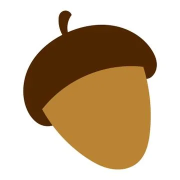 Dried acorns flat vector illustration. Stock Illustration