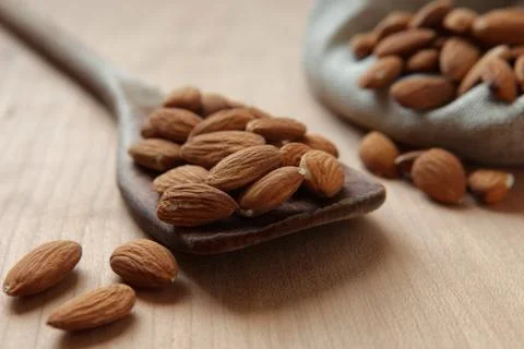 Dried almonds Stock Photos