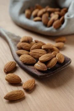 Dried almonds Foto stock