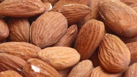 Dried almonds turning for the camera Stock Footage 338160869