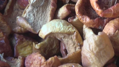 Dried apple and persimmon slices, food, fruit 스톡 동영상 166114526