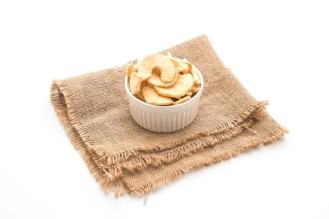 Dried apple chips Stock Photos