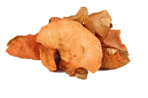 The Dried Apple on the white background Stock Photos