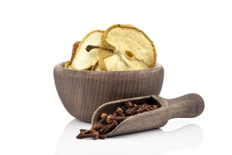 Dried apples with cloves Stock Photos