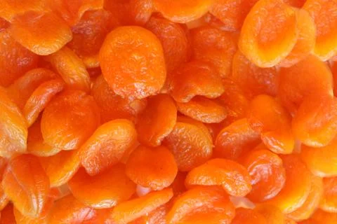 Dried apricot fruit. horizontal pattern background. Top view Foto stock
