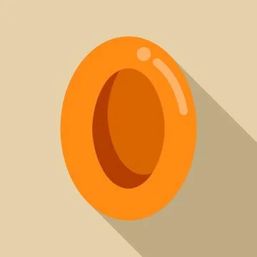 Dried apricot vector illustration with long shadow design Stock Illustration