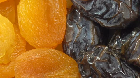 Dried apricots and dates as a background. Stock Footage 134728409