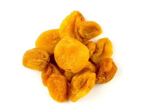 Dried apricots on a white background, isolate. Background from dried fruits Stock Photos