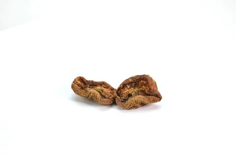  Dried Apricots on a White Background Stock Photos