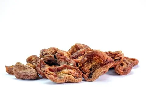  Dried Apricots on a White Background Stock Photos