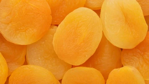 Dried apricots yellow. Dried apricot, dolly shot. Video stock 143815053