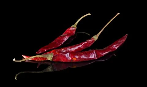 Dried arbol chilli pepper. Stock Photos