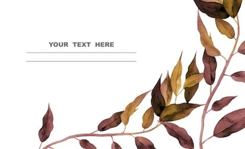 Dried autumn branches background for website banners, social media banners Stock Illustration