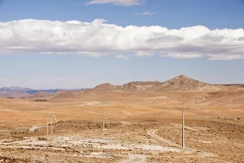Dried up Barely fields near a Berber village in the Anti Atlas mountains of M Stock Photos